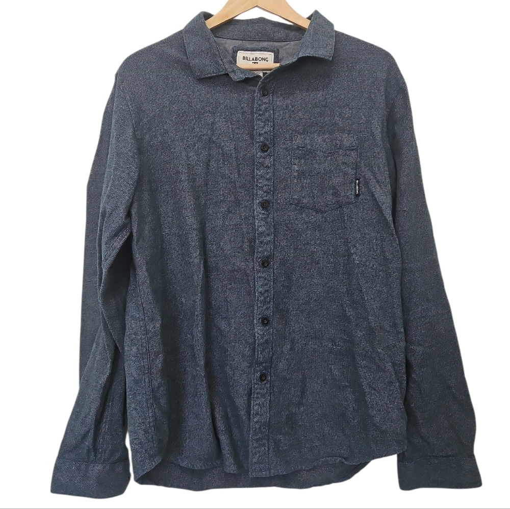 Billabong Cotton Long Sleeve Buttondown Shirt Size Large